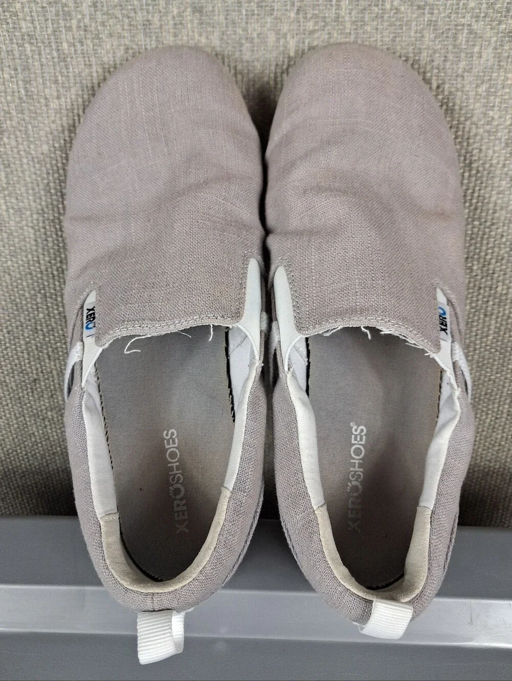 Xero Aptos Shoes Mens 10.5 Taupe Slip-On Hemp Canvas Casual Barefoot Lightweight